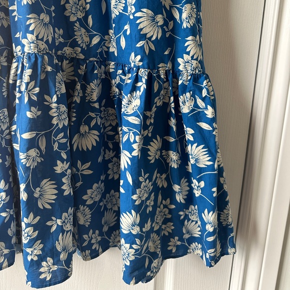 NWT - ZARA Blue & White Ruffle Floral Print Dress - Picture 5 of 5